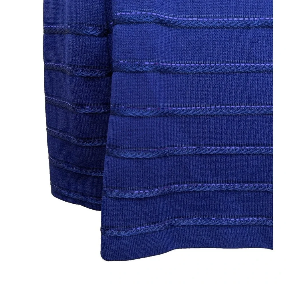 ST JOHN Evening Royal Blue Santana Knit Paillettes Sequins Tunic Jacket Size 8